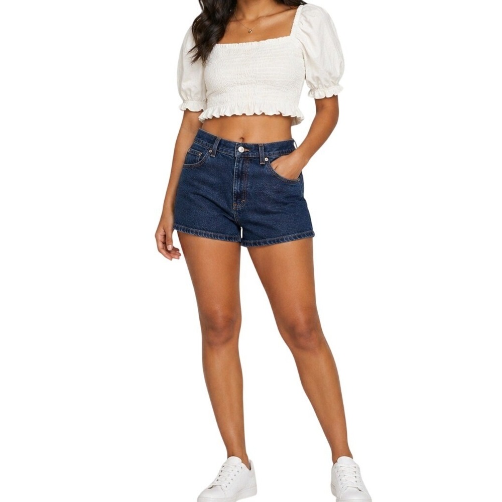 Tommy Hilfiger Denim Shorts Womens Size 10 Dark Blue High Rise‎ Mom Shorts